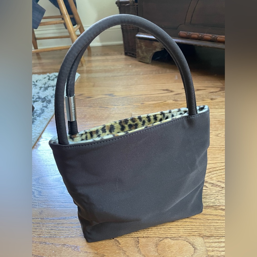 Vintage Esprit Brown Shoulder Bag with Faux Fur Lining